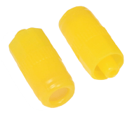 Заглушка инфузионная с инъекционной мембраной с креплением Луер лок желтая с 36 ребрами.
