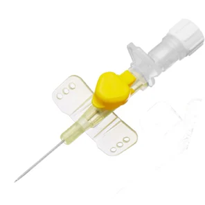 22G Катетер внутривенный с дополнительным портом, крышкой «snap-fit» и перфорированными крылышками («ПОЛИФЛЕКС» (POLYFLEX)), полиуретан, 6 р/к полосы,  22Gx25 мм