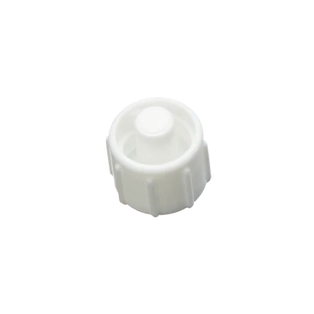 Заглушка инфузионная с креплением Луер лок белая с 8 ребрами.