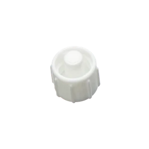 Заглушка инфузионная с креплением Луер лок белая с 8 ребрами.