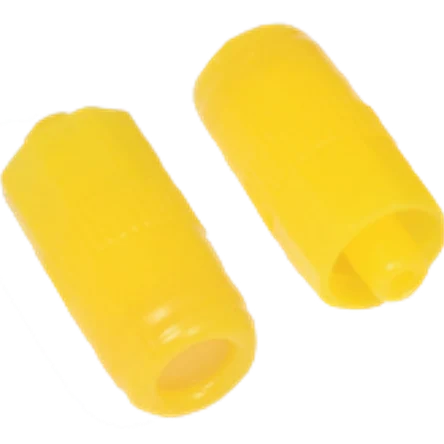 Заглушка инфузионная с инъекционной мембраной с креплением Луер лок желтая с 36 ребрами.