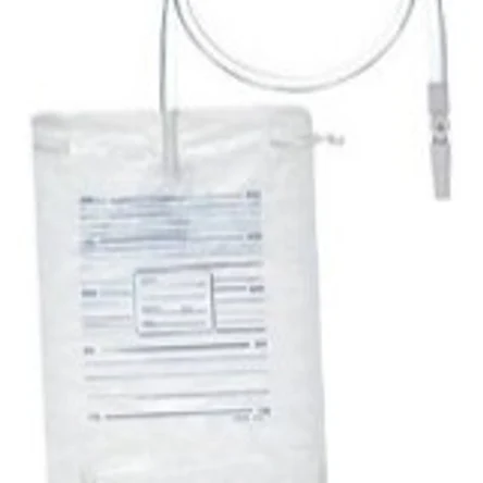 Мочеприемник прикроватный объемом 2000 мл с трубкой и Т-образным сливным краном с системой крепления с портом для взятия проб