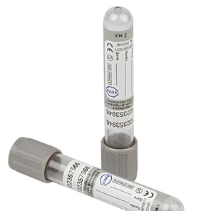 Пробирка вакуумная VacPlus с натрия фторидом и калия оксалатом (серая)